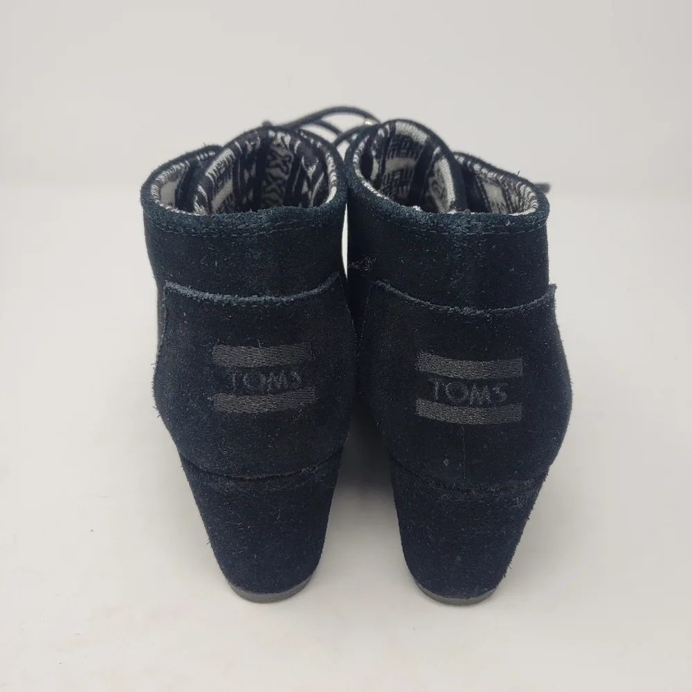 TOMS Black Suede Wedges